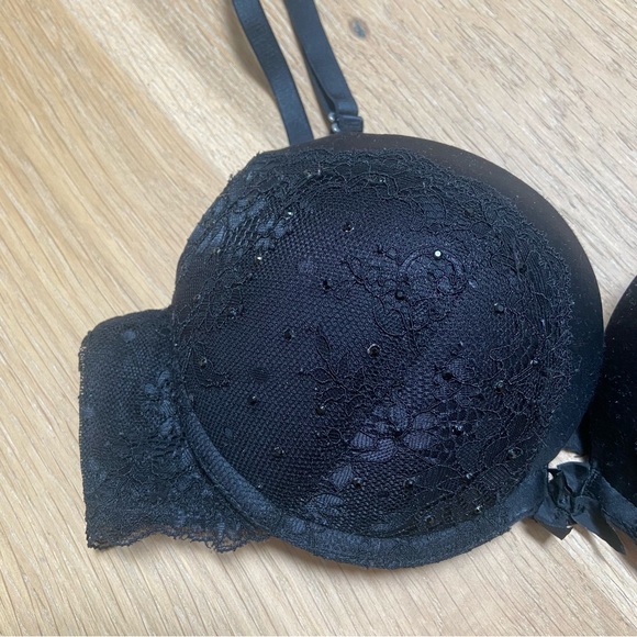 Aerie Limited Edition Black Rhinestones Push-up Bra - Picture 5 of 5